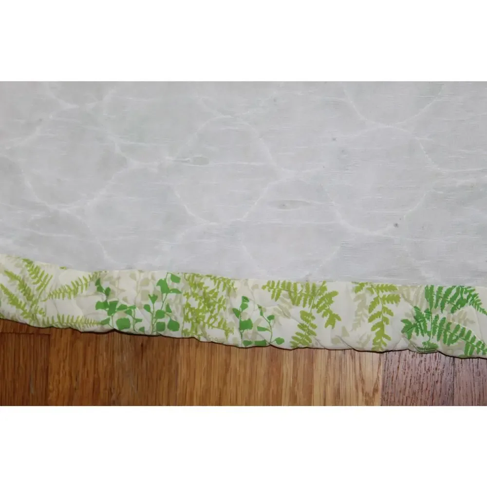 VTG 70s Vera Neumann Green Shadow Fern Butterfly Quilted Bedspread King 106x107